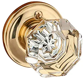 Dynasty Hardware Crystal Door Knob, Polished Brass (Individual Dummy)