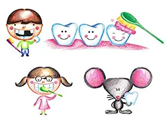 Dental Office Decorations for Kids Waiting Room Decor Pediatric Dentist Stickers Wall Decal Dental Hygienist Vinyl Set of 4 Large Removable Decals Easy to Apply