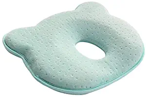 Baby Pillow, Newborn Baby Head Shaping Pillow Preventing Flat Head Syndrome (Plagiocephaly) for Your Newborn Baby，Made of Memory Foam Head- Shaping Pillow and Neck Support (0-12 Months) (Blue)