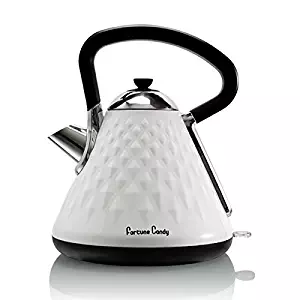Fortune Candy KS-1011E Modern Stylish Design Stainless Steel Boiling Hot Water Kettle with Diamond Pattern