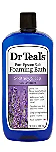 Dr Teal’s Foaming Bath with Pure Epsom Salt, Soothe & Sleep with Lavender, 34 Ounces