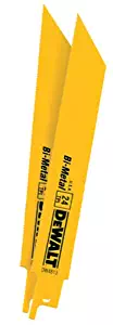 DEWALT DW4813-2 6-Inch 24 TPI Straight Back Bi-Metal Reciprocating Saw Blade (2-Pack)