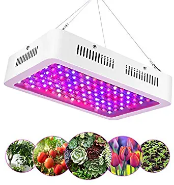 1200W LED Plant Grow Light, High Power Full Spectrum Double Chips Plant Lamp for Indoor Plants Veg and Flower with Red Blue White UV IR for Garden Greenhouse Seeding Hydroponic, 120LEDs 100-240V