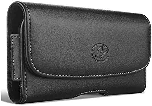 Samsung Galaxy Grand Prime SM-G530H Premium Leather Pouch Carrying Case with Belt Clip, Belt Loops Holster (Plus Size for Samsung Galaxy Grand Prime SM-G530H with Silicone Case on