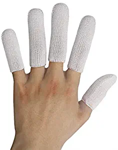 EvridWear White Color Polypropylene Elastic Blend, Finger Toe Cots, Finger Toe Sleeves, Thumb Protector, Fingertips Protective, Cushion, Moisture-Wicking (6 Packs/30 Cots Total) (White)