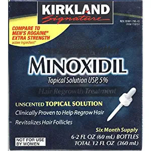 Kirkland Signature Extra Strength for Men Minoxidil Topical Solution, 12 Fluid Ounce