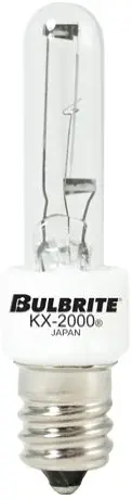Bulbrite KX60CL/E12 60-Watt Dimmable KX-2000 Krypton/Xenon T3, Candelabra Base, Clear [4 Pack]
