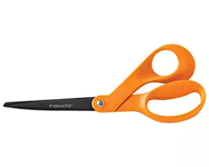 Fiskars 99977097J Our Finest Scissors, 8" Length, 3-1/10" Cut, Orange