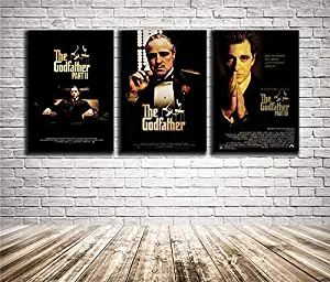 3 Panels The Godfather Modern Canvas Posters Prints Wall Art Print Home Decor Painting for Bedroom Living Room (007,16