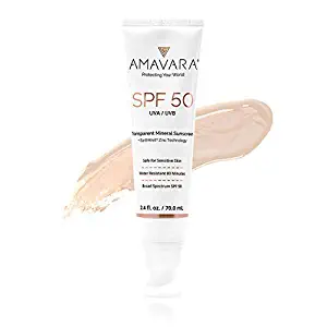 Amavara Tinted Mineral Sunscreen SPF 50 2.4oz | Zinc Oxide, Reef Safe, Vegan, Broad Spectrum, Safe for Sensitive Skin