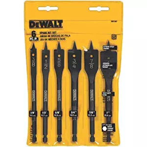 DEWALT DW1587 6 Bit 3/8-Inch to 1-Inch Spade Drill Bit Assortment