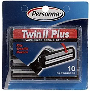 Personna TWIN II Plus Cartridges with Lubricating Strip for all Gillette Trac II Razors (1 pack of 10)