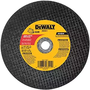 DEWALT DW3511B5 7-Inch High Performance Metal Cutting Abrasive Saw Blades, 5-Pack