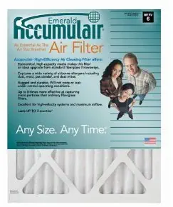 18x20x1 (Actual Size) Accumulair Emerald 1-Inch Filter (MERV 6) (6 Pack)