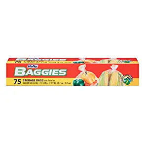 Hefty Baggies Storage Bags (Gallon, Twist Tie, 75 Count)
