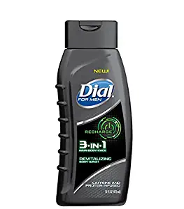 Dial For Men 3-in-1 Hair + Body + Face Wash, Recharge, 16 Fluid Ounces