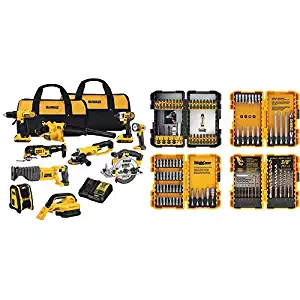 DEWALT DCK1020D2 20V Combo Kit with DEWALT DWA2FTS100 Screwdriving and Drilling Set, 100 Piece