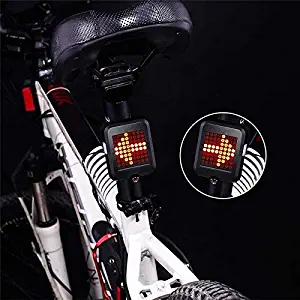 DINEGG Waterproof USB Charging Mountain Bike Warning Light Laser Taillight Intelligent Induction Steering Brake Bicycle Safety Warning9 (Color : Black)