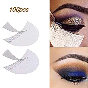 LKE 100pcs Eyeshadow Stencils Professional Pads Under Eye Eyeshadow Gel Pad Patches for Eyelash Extensions/Lip Makeup