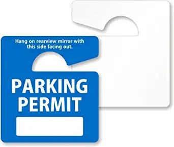 SmartSign Write-On Parking Permit Rearview Mirror Hang Tag | 2.75" x 3" Plastic, Pack of 50