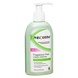 Phisoderm Fragrance Free Cream Cleanser For Sensitive Skin 6 oz (Packs of 6)