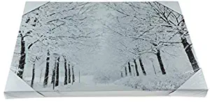 Clever Creations Snowy Path Light Up Poster | Sparkling Canvas Wall Art with Bright LED Lighting | 15.75