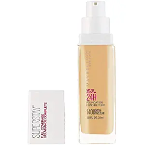 Maybelline New York Super Stay Full Coverage Liquid Foundation Makeup, Light Tan, 1 Fl Oz