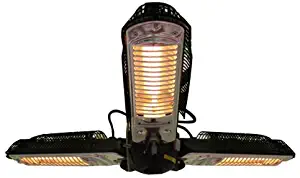 Fire Sense Umbrella Halogen Patio Heater | Steel Construction | 3 Heating Heads | 3 x 500 Watts | Standard 110V Household Current | Suitable for Indoor and Outdoor Use | 8 Foot Non Retractable Cord