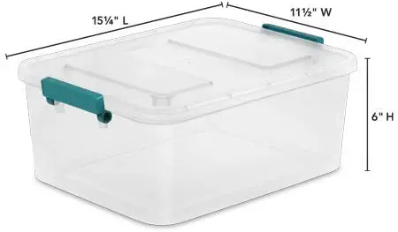 Lonestar Trading Co. Case of 6 Sterilite Teal Sachet 12.7 Qt Modular Latch Box