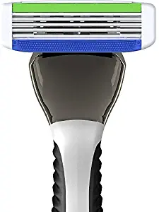 SWIPE Premium Men's 3-Blade Razor Kit (Flex Head Handle + 12 Refills)