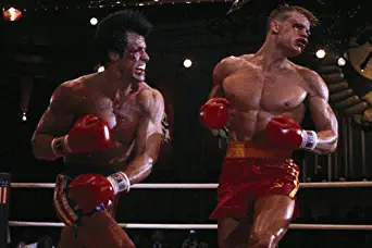 Sylvester Stallone and Dolph Lundgren in Rocky IV bloody fight in ring 24x36 Poster