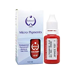 BIOTOUCH Micropigment JAPANESE RUBY Pigment Color Permanent Makeup Microblading Supplies Eyebrow Shading Micropigmentation Cosmetic Tattoo Ink Lip Eyeliner Feathering Hair Stroke LARGE Bottle 15ml