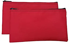 Cardinal Bag Supplies Travel Zipper Bags 11 x 6 inches Small Compact Portable Red Zippered Cloth Pouches 2 Pack CW