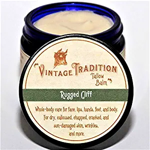 Vintage Tradition Rugged Cliff Tallow Balm, 100% Grass-Fed, 2 Fl Oz