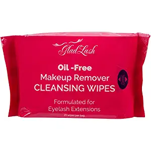 GladGirl | Oil-Free Makeup Remover Wipes Formulated for Eyelash Extensions | Paraben Free & Vegan