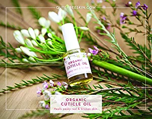 Organic Cuticle Oil heals redness and pain quickly. More than .5 oz in every bottle from Queen Bee