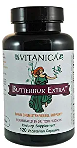 Vitanica, Butterbur Extra, Brain Chemistry and Vessel Support, Vegan, 120 Capsules