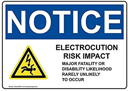 liuKen Notice Electrocution Risk Impact Major Funny Warning Signs for Property Aluminum for Home Gate OSHA Safety Hazard Sign 8