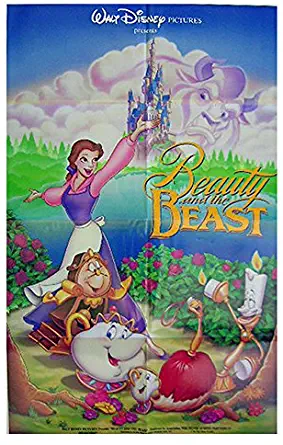 Beauty And The Beast 1991 Authentic, Original DISNEY animation 27x41 Double-sided One Sheet