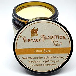 Vintage Tradition Citrus Shine Tallow Balm, 100% Grass-Fed, 2 Fl Oz