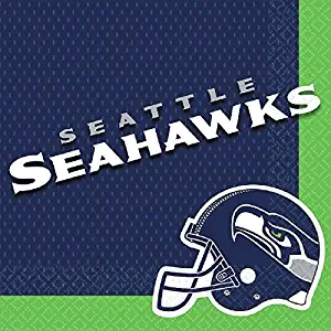 Amscan 512351 Seattle Seahawks Collection Luncheon Napkins, 16 pcs