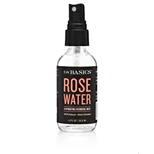 S.W. Basics Rosewater Facial Mist, Hydrating and Cleanser Face Spray, Organic and Cruelty Free, 1.8 fl oz