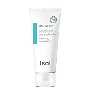 isoi Sensitive Skin Anti-Dust Cleansing Foam 100ml - Natural foam cleanser for sensitive skin- mild, soothing, purifying, and refreshing cleanser, deep pore cleanser, makeup remover, EWG Verified