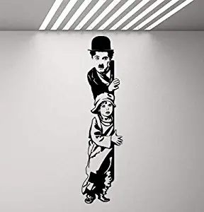 Julia Cruz Charlie Chaplin Wall Decal Chaplin and The Kid Children Gift Vinyl Sticker Living Room Home Bedroom Decor Art Nursery Poster Mural Custom Movie Print 964