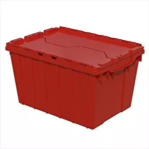 12-Gal Attached Lid Container [Set of 6] Color Red