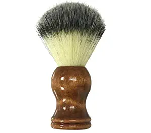 The Henna Guys Shaving Brush - Brown Wooden Handle - Made for the Best Shave. For Safety Razor, Double Edge Razor, Straight Razor, Hand Crafted Shaving Brush for Men with Sensitive Skin