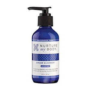 Nurture My Body All-Natural Facial Cream Cleanser & Wash, Fragrance Free, 4 fl oz. - Certified Organic Ingredients