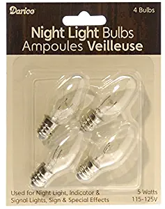 Darice 6201-09, 4-Piece Nite Lite Bulbs, 5-Watt
