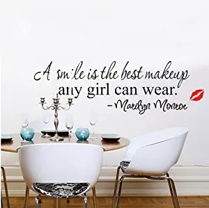 OneHouse A Smile is the Best Makeup Any Girl Can Wear Marilyn Monroe Wall Art Wall Saying Quote Art Decor