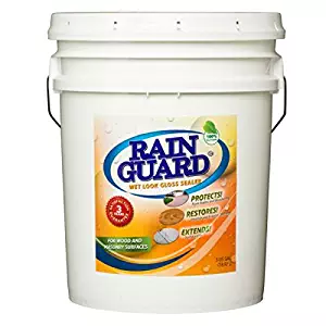 Rainguard 5 Gal Homeowner Wet Look High Gloss Masonry & Wood Acrylic Sealer Protects Decks, Porches, Patio's, Walkway's, Pavers. For use on Concrete, Brick, Masonry, Wood Stone